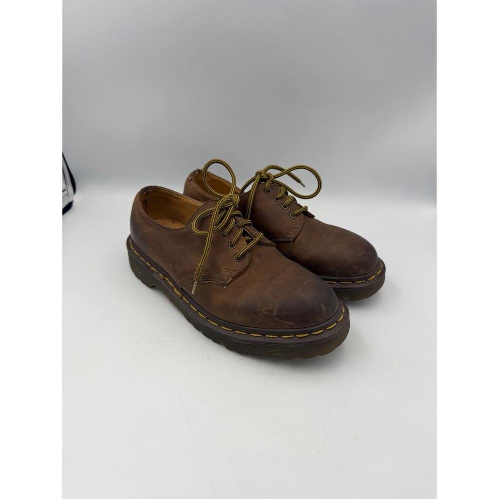Dr Martens Made in England Brown Leather 3 Eye Shoes MISSING SIZE Fits 7.5/8